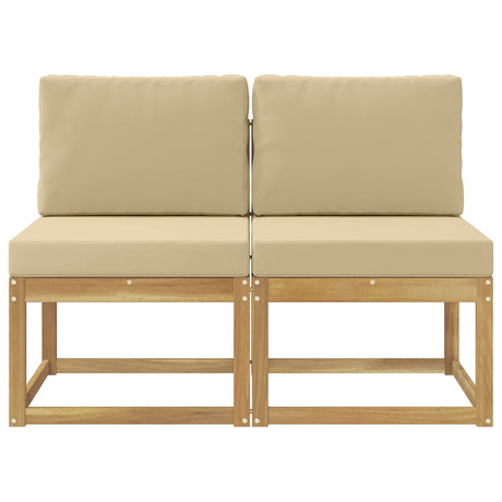 Vidaxl 2 stuk buiten midden sofa massief acaciahout wit