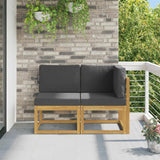 Vidaxl outdoor midden- en hoeksalon 2 stuk wit massief acaciahout
