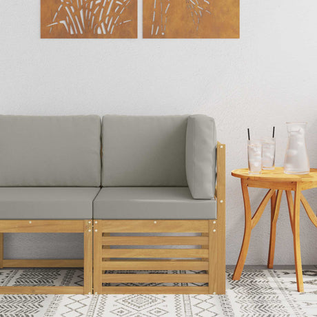 Vidaxl buiten hoek sofa massief acaciahout wit