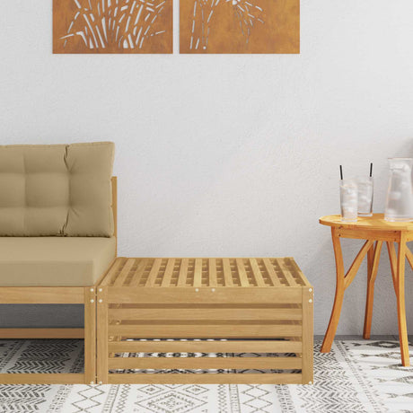 Vidaxl buiten voetenbank massief acaciahout wit 79 x 79 x 37 cm
