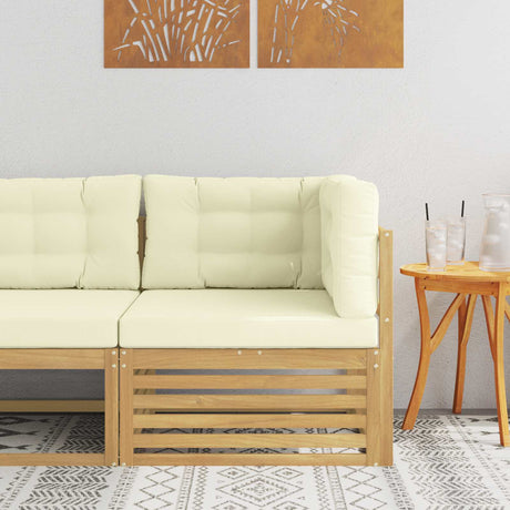 Vidaxl buiten hoek sofa massief acaciahout wit
