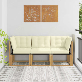 Vidaxl 3 st outdoor midden- en hoeksalon wit