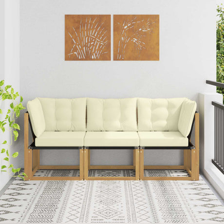 Vidaxl 3 st outdoor midden- en hoeksalon wit