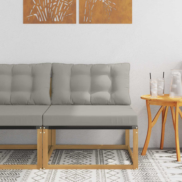 Vidaxl buiten midden sofa met kussen wit 79 x 83 x 73 cm staal