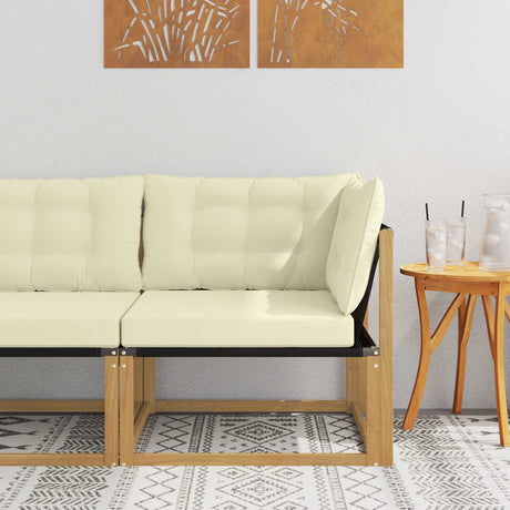 Vidaxl buiten hoek sofa massief acaciahout wit