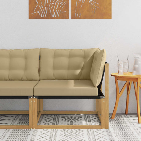 Vidaxl buiten hoek sofa massief acaciahout wit