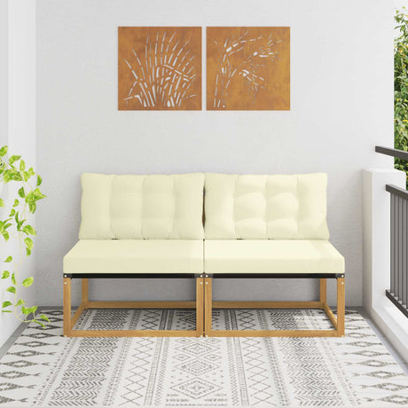 Vidaxl buiten midden sofa massief acaciahout wit