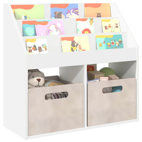Vidaxl kinderen boekenkast wit 72,5 x 29,5 x 69 cm bewerkt hout