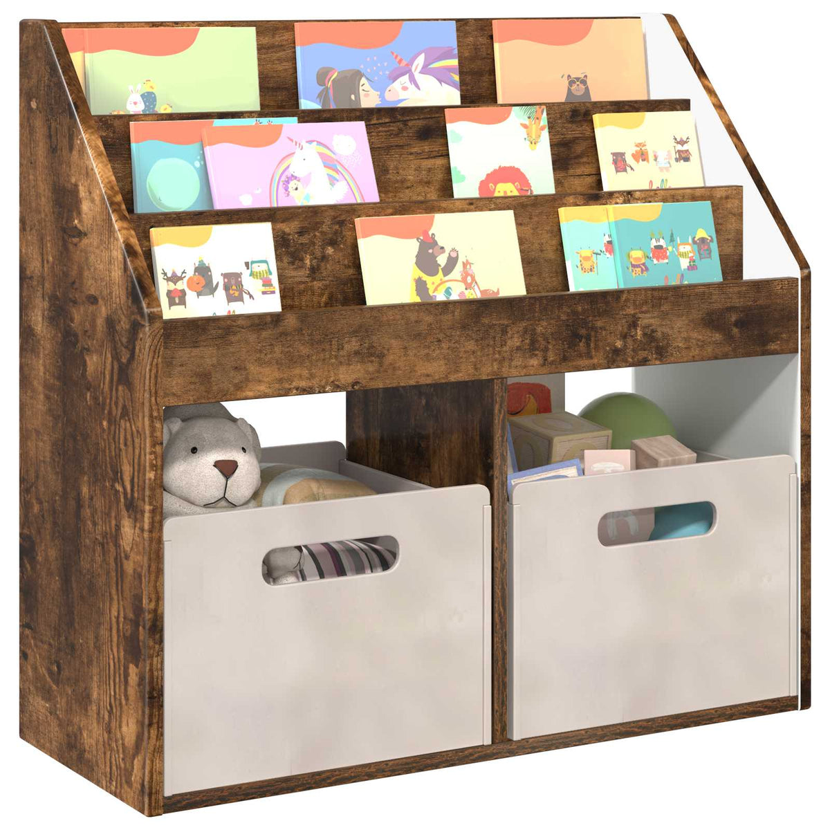 Vidaxl kinderen boekenkast gerookt eiken 72,5 x 29,5 x 69 cm