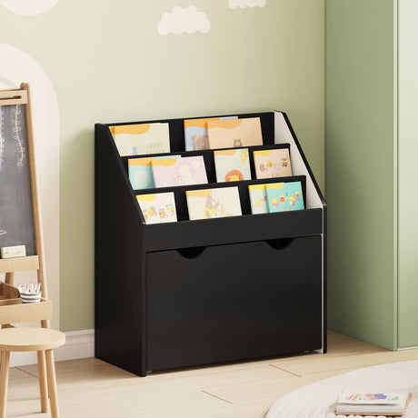 Vidaxl kinderen boekenkast zwart 60 x 29,5 x 69 cm bewerkt hout