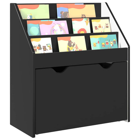 Vidaxl kinderen boekenkast zwart 60 x 29,5 x 69 cm bewerkt hout