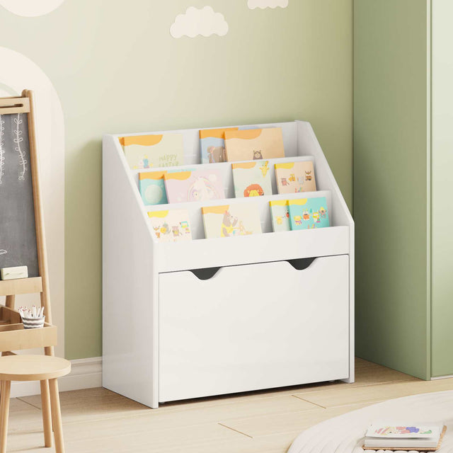 Vidaxl kinderen boekenkast met lade hoogglans wit 60 x 29,5 x 69 cm