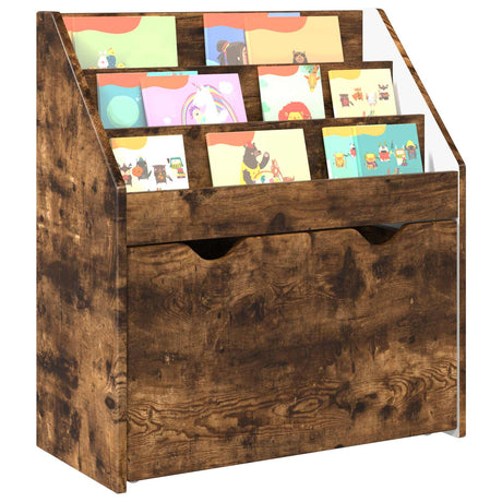 Vidaxl kinderen boekenkast met lade gerookt eiken 60 x 29,5 x 69 cm