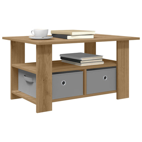 Vidaxl salontafel artisan eiken 77 x 55 x 42 cm bewerkt hout