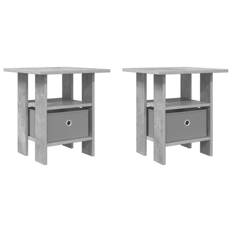Vidaxl nachtkastje 2 st beton grijs 41 x 40 x 45 cm bewerkt hout