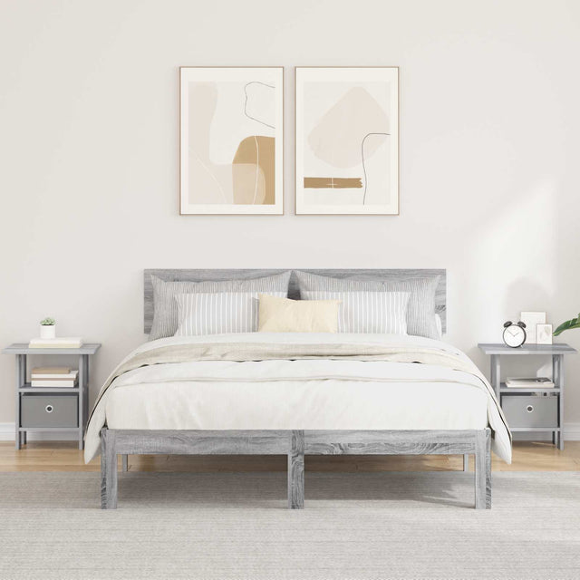 Vidaxl nachtkastje 2 st grijs sonoma 41 x 40 x 45 cm bewerkt hout