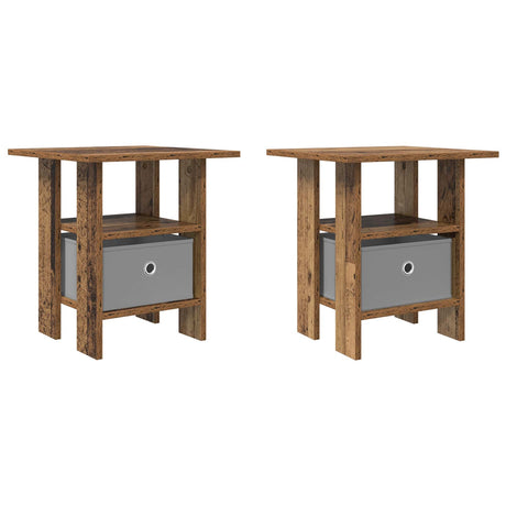 Vidaxl nachtkastje 2 st oudhout 41 x 40 x 45 cm bewerkt hout