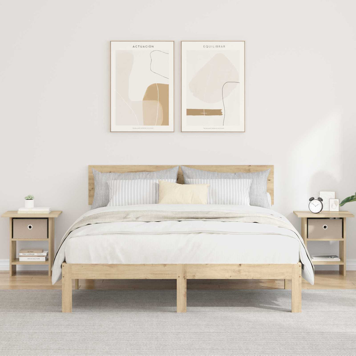 Vidaxl nachtkastje 2 st sonoma eiken 41 x 40 x 45 cm bewerkt hout