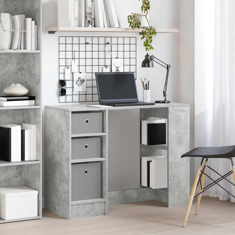 Vidaxl bureau beton grijs 100 x 40 x 75 cm bewerkt hout
