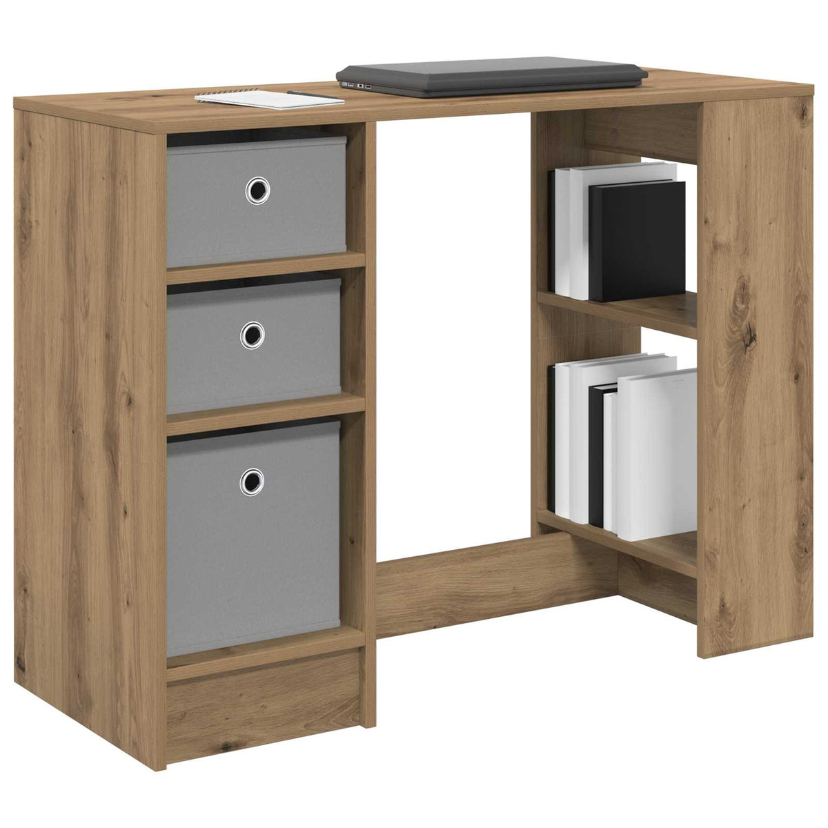 Vidaxl bureau artisan eiken 100 x 40 x 75 cm bewerkt hout
