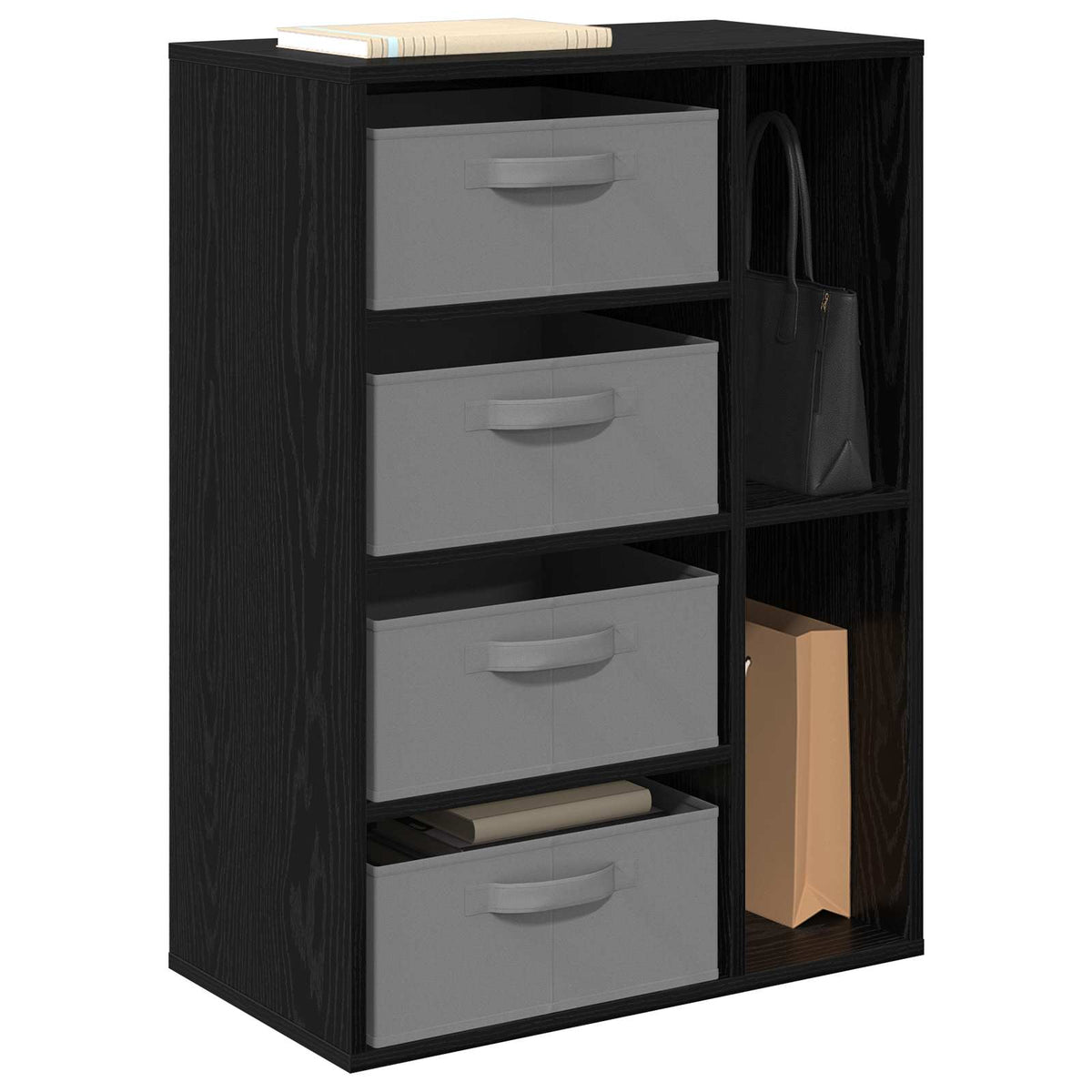 Vidaxl dressoir zwart eiken 60 x 33,5 x 84 cm