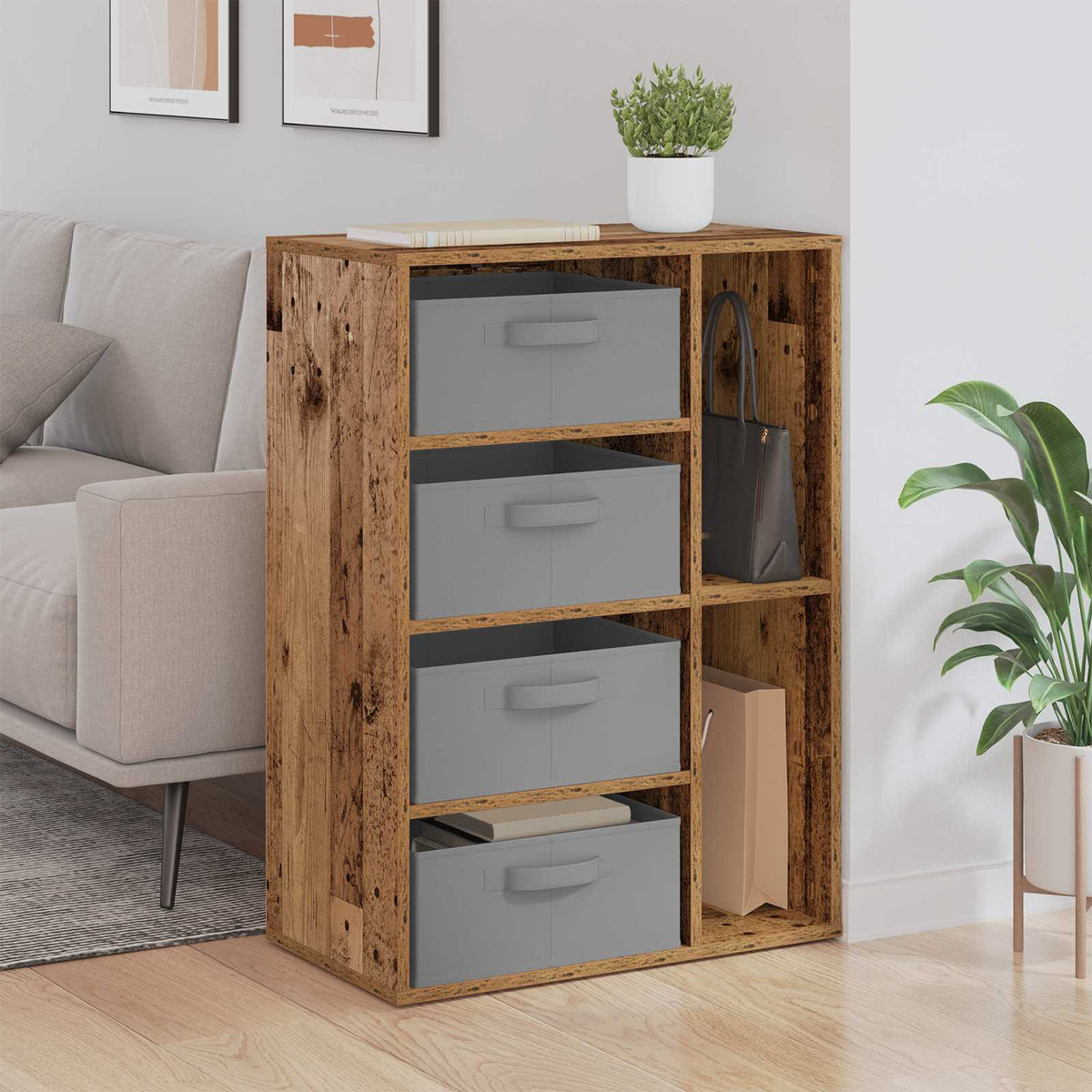 Vidaxl dressoir oud hout 60 x 33,5 x 84 cm