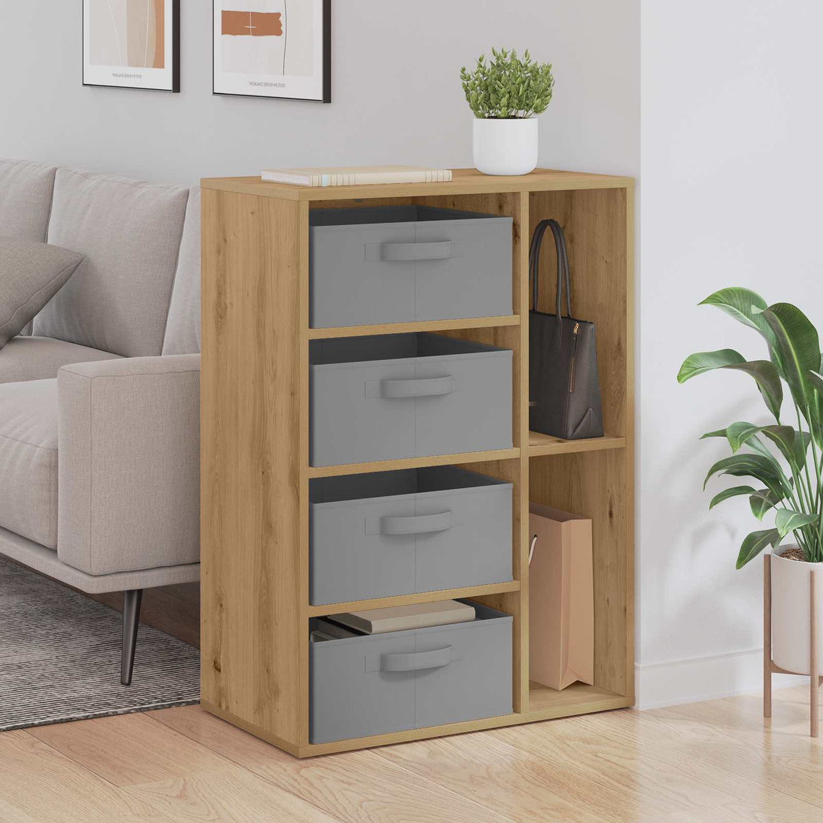 Vidaxl dressoir artisanaal eiken 60 x 33,5 x 84 cm