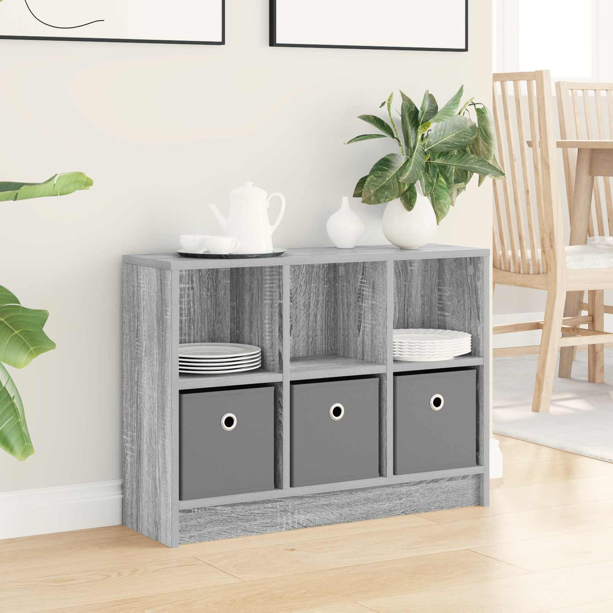 Vidaxl dressoir grijs sonoma 73,5 x 22,5 x 53,5 cm