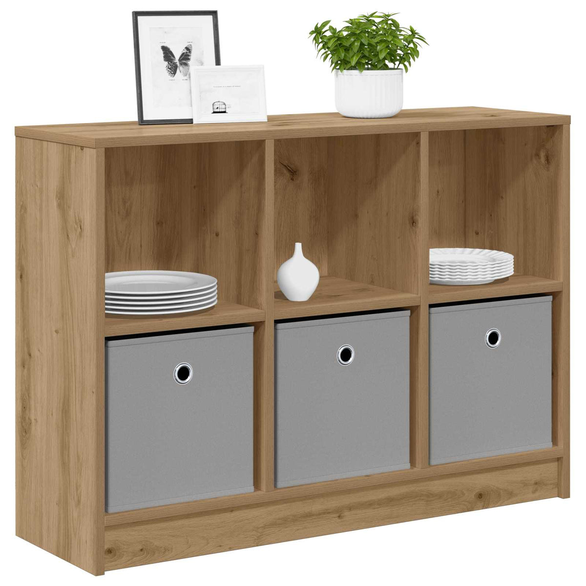 Vidaxl dressoir artisan eiken 88,5 x 27,5 x 63,5 cm