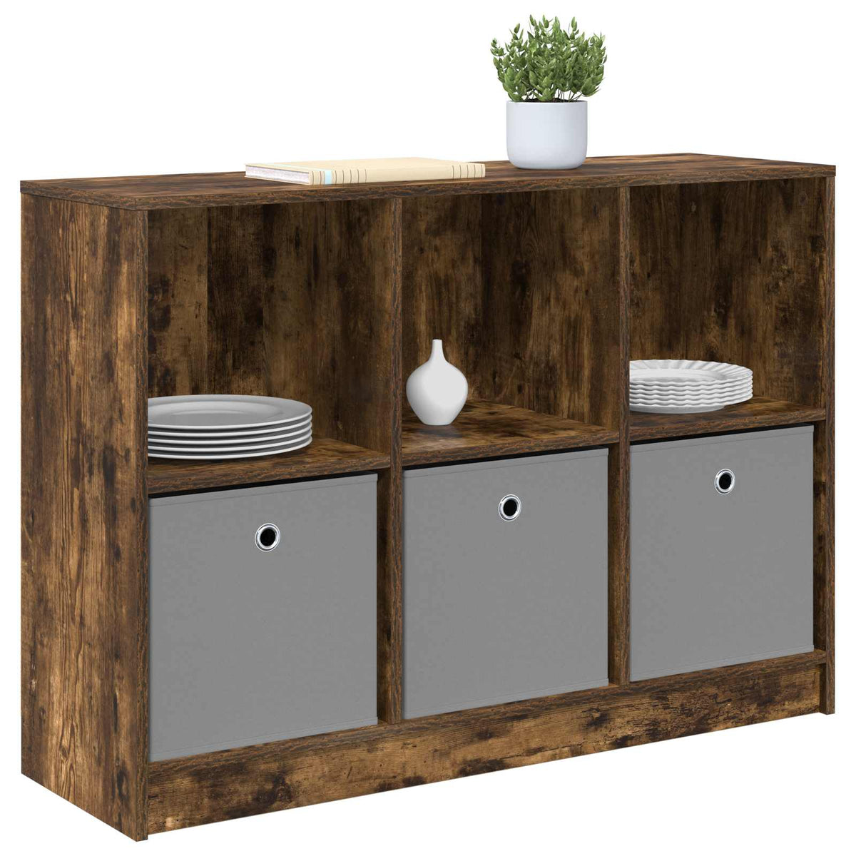Vidaxl dressoir gerookt eiken 102 x 32 x 73,5 cm