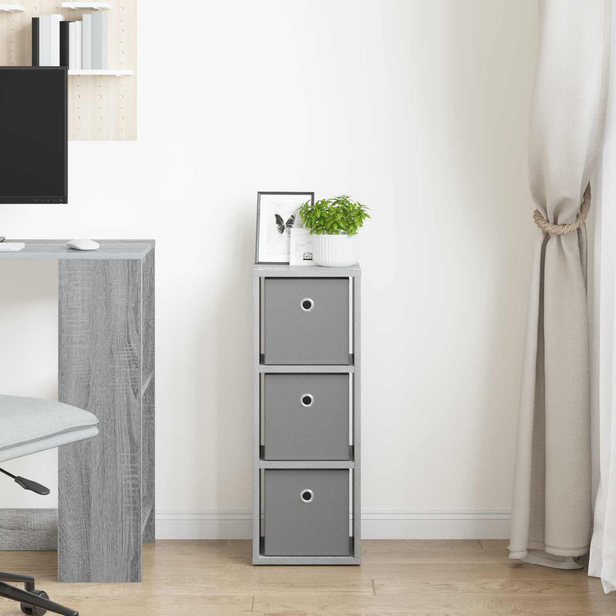 Vidaxl dressoir met lade grijs sonoma 25,5 x 22 x 69,5 cm