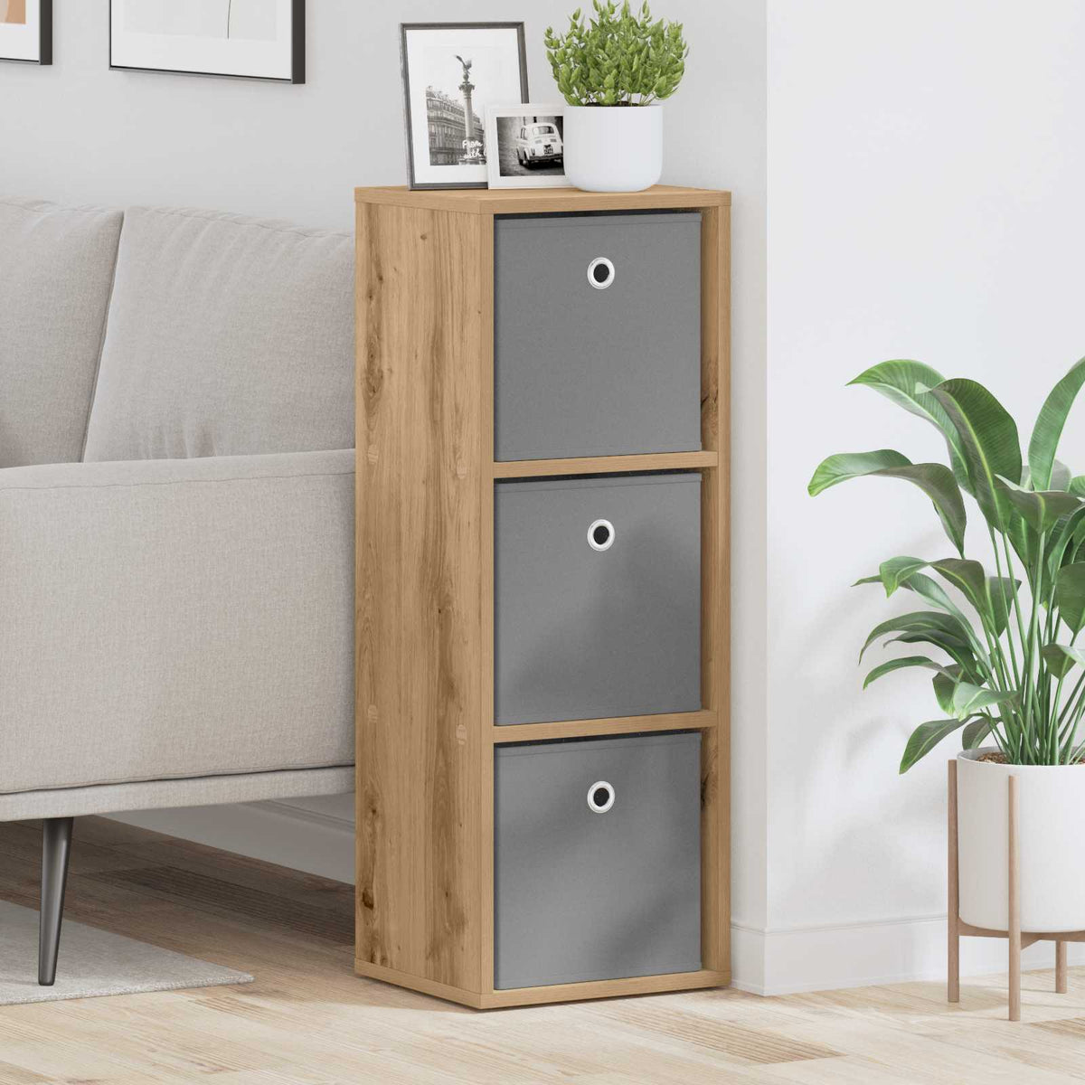 Vidaxl dressoir artisan eiken 30,5 x 27 x 84,5 cm