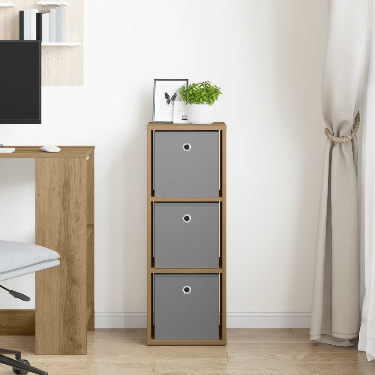 Vidaxl dressoir artisan eiken 30,5 x 27 x 84,5 cm
