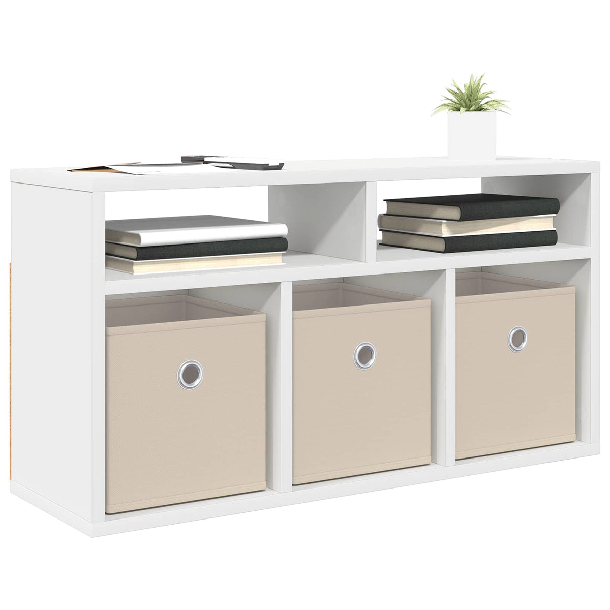 Vidaxl laagkast met lade wit 72 x 22,5 x 38 cm