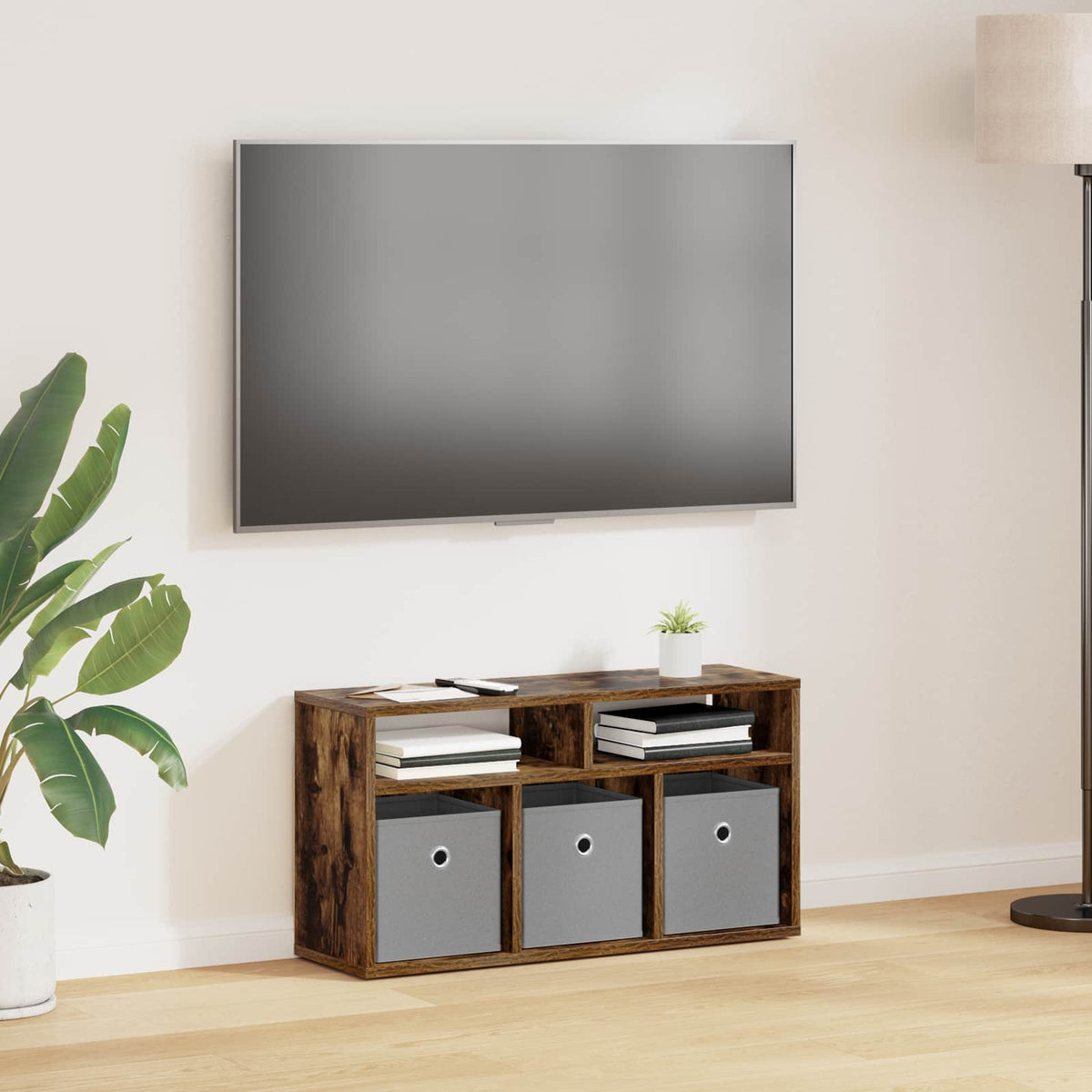 Vidaxl laagkast met lade gerookt eiken 72 x 22,5 x 38 cm