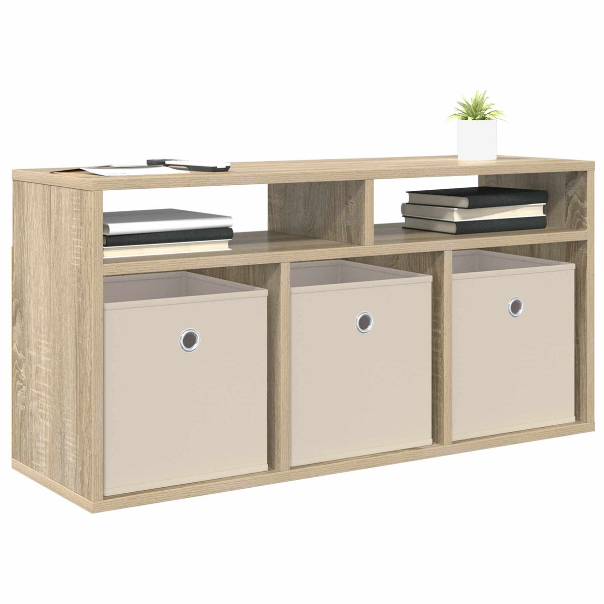 Vidaxl laagkast met lade sonoma eiken 87 x 27,5 x 43 cm