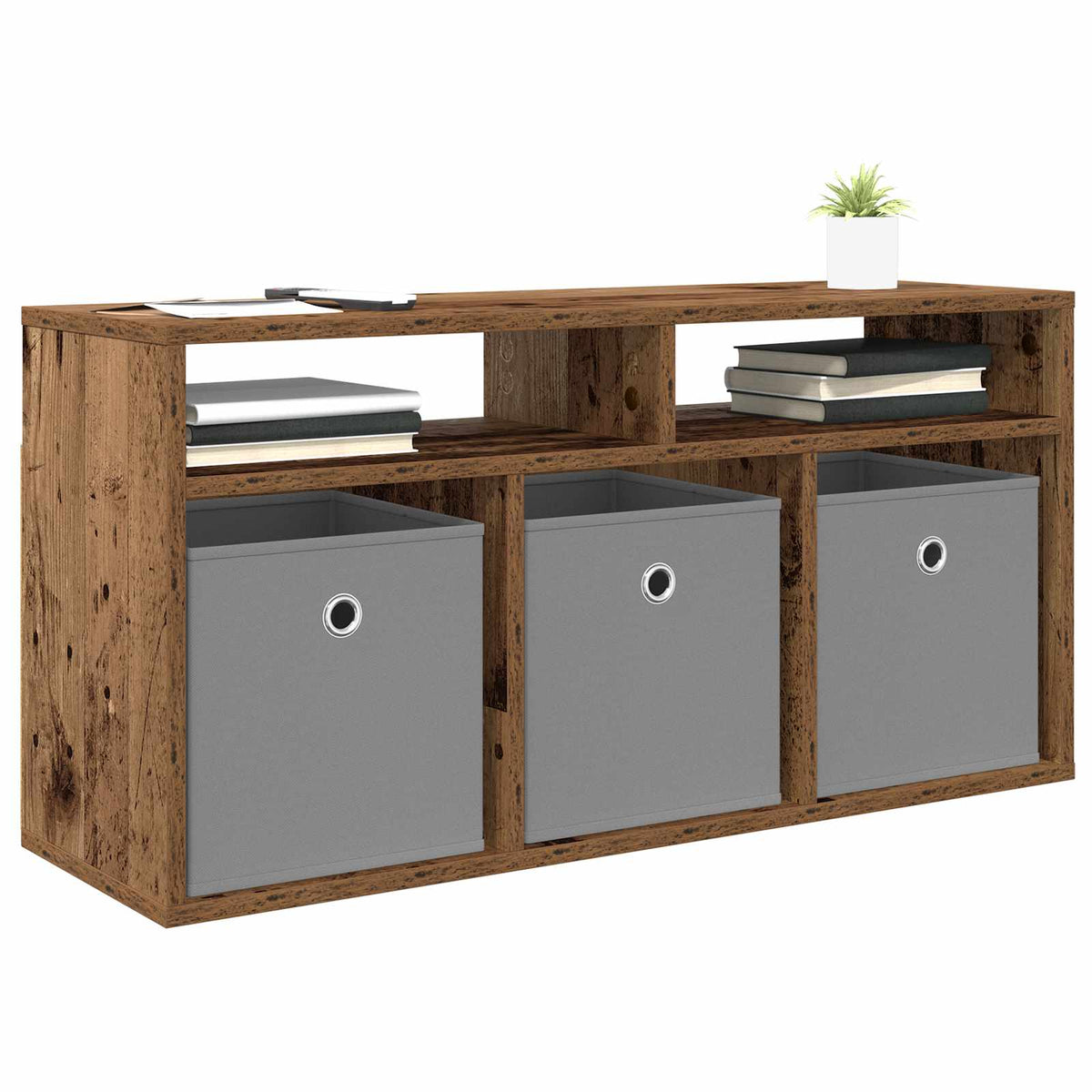 Vidaxl laagkast met lade oudhout 87 x 27,5 x 43 cm