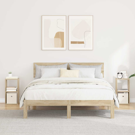 Vidaxl nachtkastje 2 st sonoma eiken 25,5 x 22 x 49,5 cm bewerkt hout