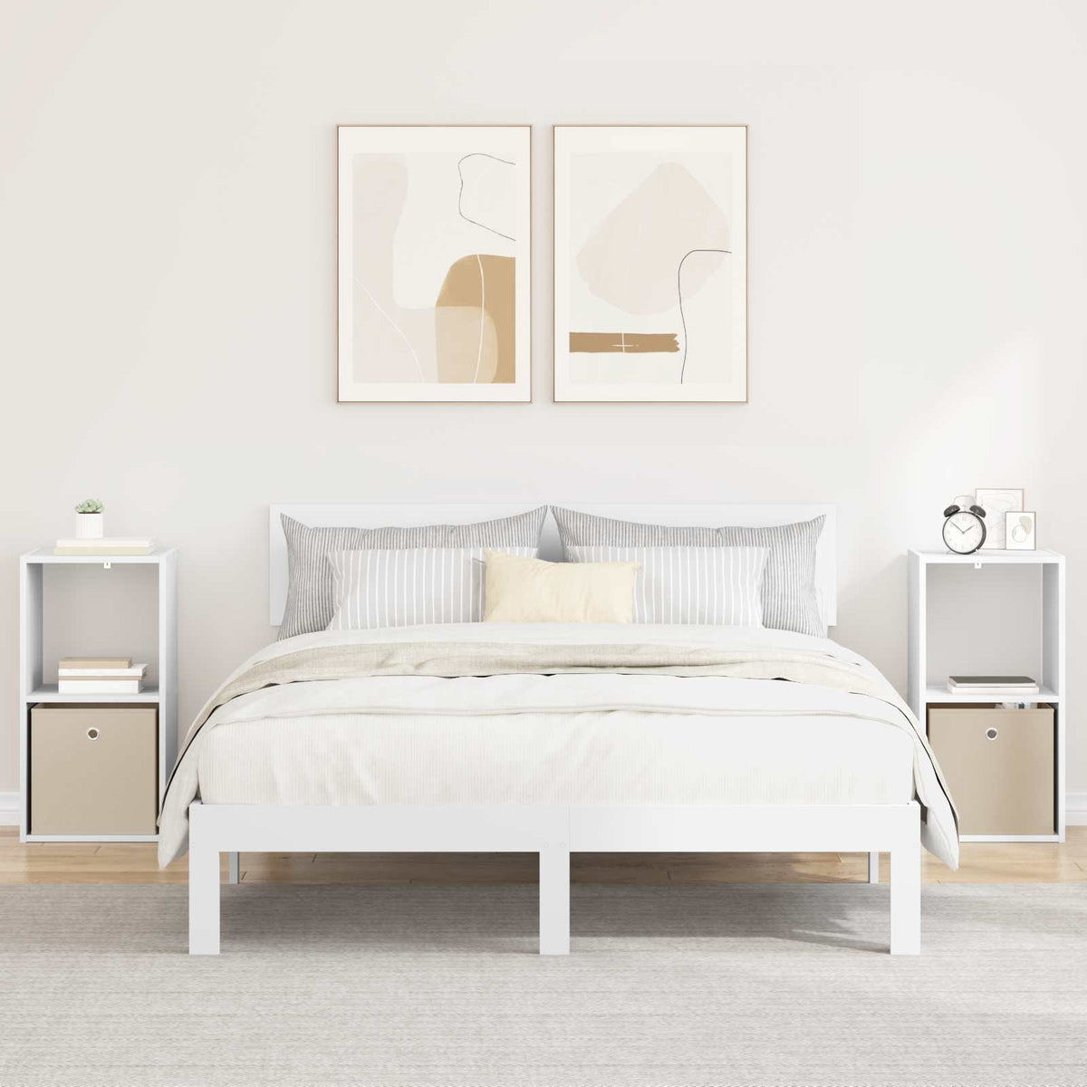 Vidaxl nachtkastje 2 st wit 35 x 32 x 68,5 cm bewerkt hout
