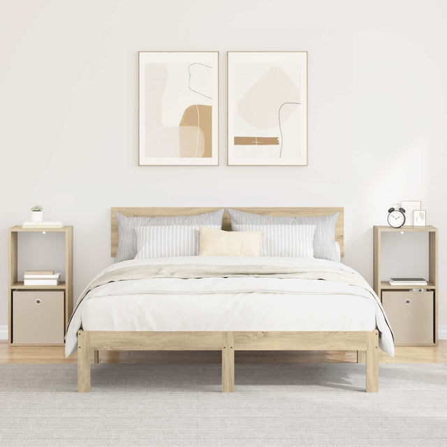 Vidaxl nachtkastje 2 st sonoma eiken 35 x 32 x 68,5 cm bewerkt hout
