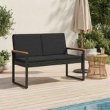 Vidaxl tuinbank 2 -seater 107 x 61 x 80 cm poly rattan zwart