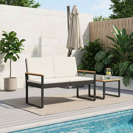 Vidaxl tuinbank 2 -seater 107 x 61 x 80 cm poly rattan rechthoekig