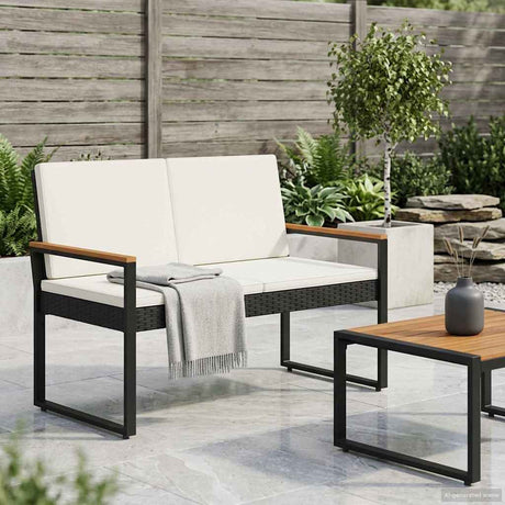 Vidaxl tuinbank 2 -seater 107 x 61 x 80 cm poly rattan rechthoekig