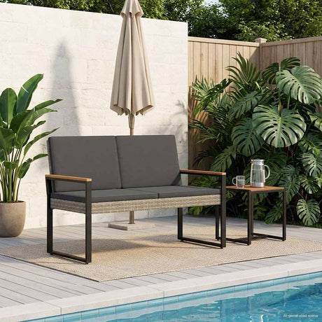 Vidaxl tuinbank 2 -seater 107 x 61 x 80 cm poly rattan rechthoekig