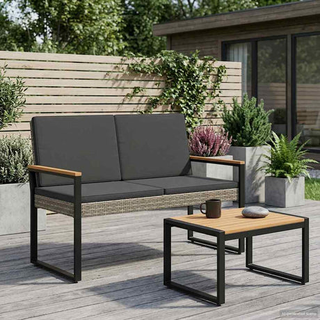 Vidaxl tuinbank 2 -seater 107 x 61 x 80 cm poly rattan rechthoekig
