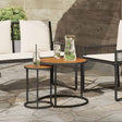Vidaxl koffietafel set 2 st naturel en zwart 55 x 55 x 45 cm
