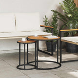 Vidaxl koffietafel set 2 st naturel en zwart 55 x 55 x 45 cm