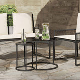 Vidaxl koffietafel set 2 st 55 x 55 x 45 cm staal