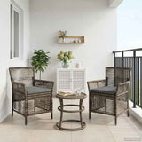 Vidaxl buitenstoel 2 st grijs en donkergrijs poly rattan