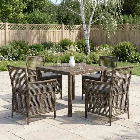 Vidaxl buitenstoel 4 st grijs en donkergrijs poly rattan